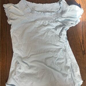 Willi Smith Sky Blue Smocked Blouse